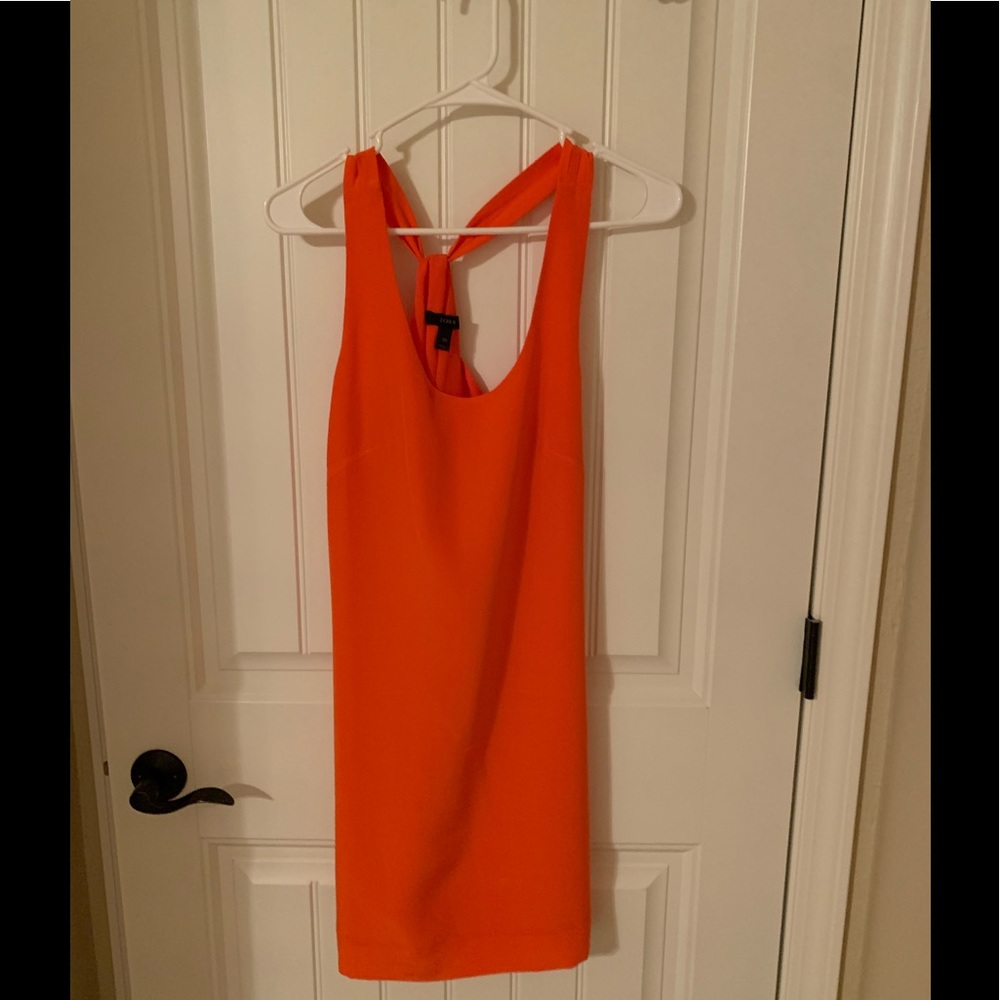 J crew sunset orange silk mini dress